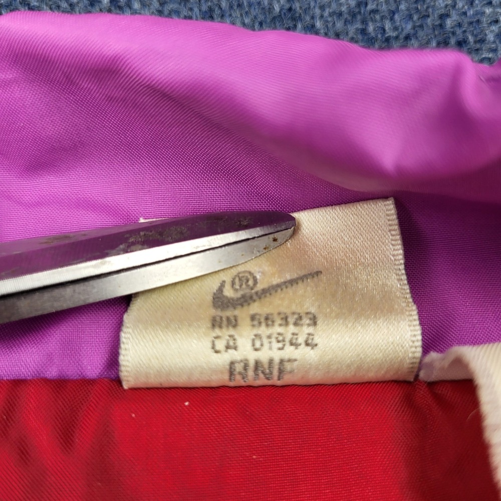 Vintage Nike 90s Colorblock Windbreaker Jacket Red Purple Blue Grey Label Large - Picture 9 of 11